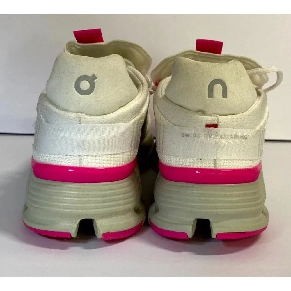 On Cloudnova 26.98495 Women's Sneakers 7M White Carnation Athletic Running Shoe